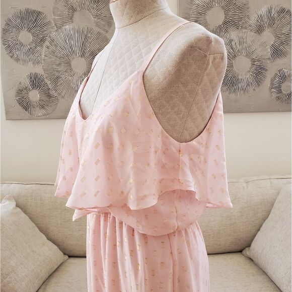 Charles Henry Popover Cami Maxi Dress size Medium in Pink/Gold - Picture 7 of 15